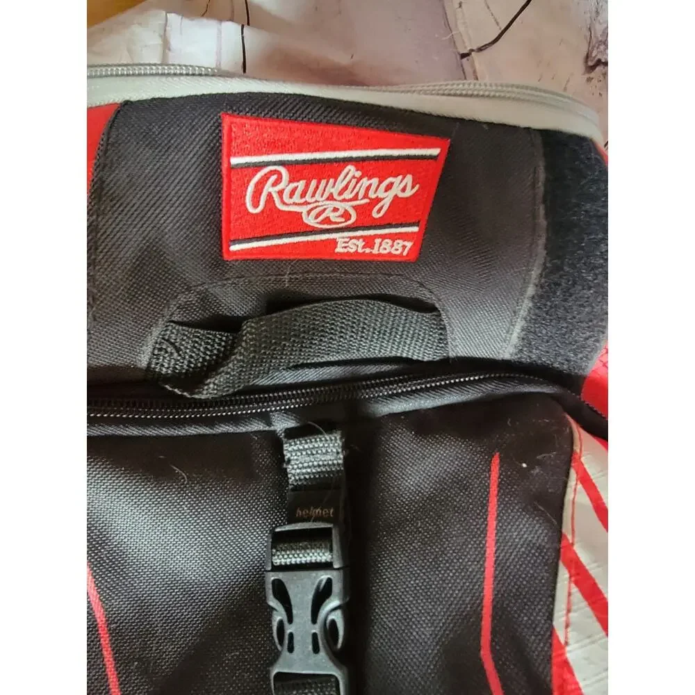 Rawlings R400 Player's Bat Pack Scarlet Red Black Baseball Backpack Read